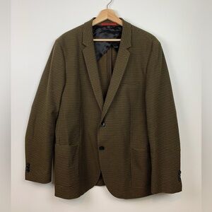 Hugo Boss 2-Button Blazer Men’s Olive Green Size 44R Cotton Blend Office Wear